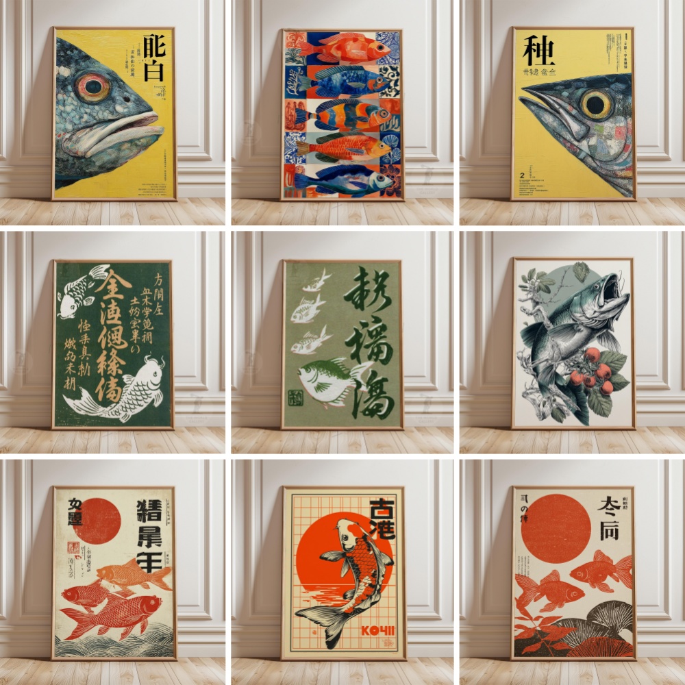 Plakat z rybą złotą, japońskie – Japanese Zen Lifestyle recenzja i cena