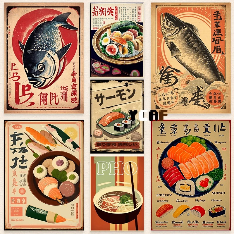 Vintage Japanese Food Poster C – Japanese Lifestyle Food recenzja i cena